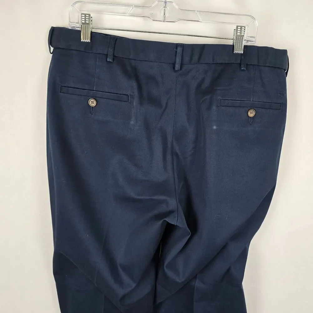 Haggar Kahki Pants Men's 38 x 29 Dark Blue Classic Fit Premium No Iron
